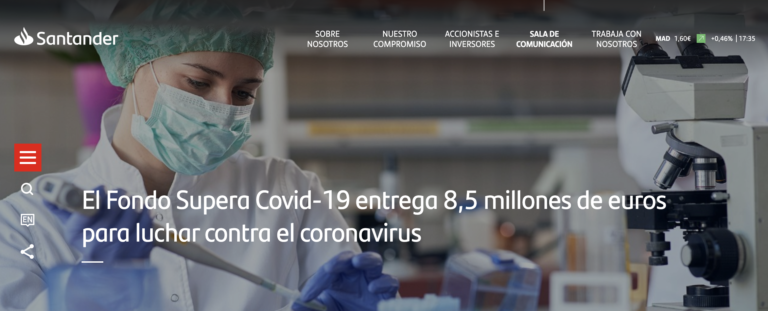 Grant funding from CRUE-Santander Fondo Supera CoVID-19